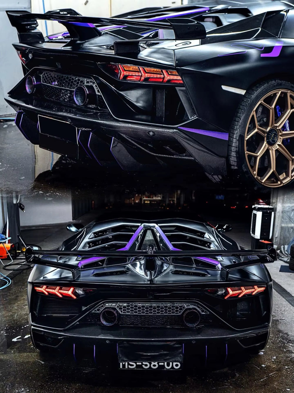 SVJ Style Carbon Fiber Body Kit for Lamborghini Aventador Front and Rear Bumper Diffuser Spoiler Body Kit