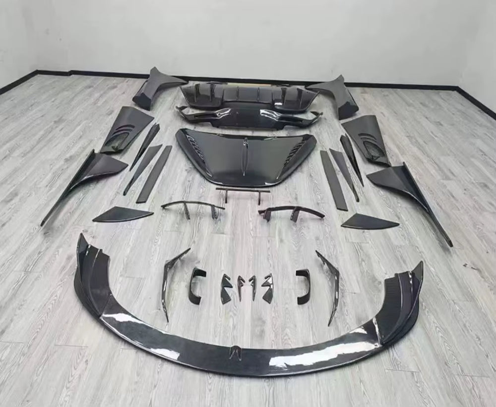 For Mclaren 720S Upgrade TOPCA Style Dry Carbon Front Lip Skirt Rear Diffuser Spoiler Hood Body Kit