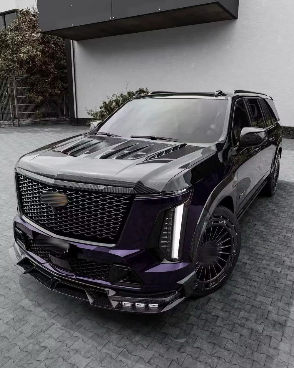 Cadillac Escalade 2025-2026 LD Style Dry Carbon Fiber Front Lip, Side Skirts, Rear Diffuser, Spoiler, and Wide-Body Kit Upgrade