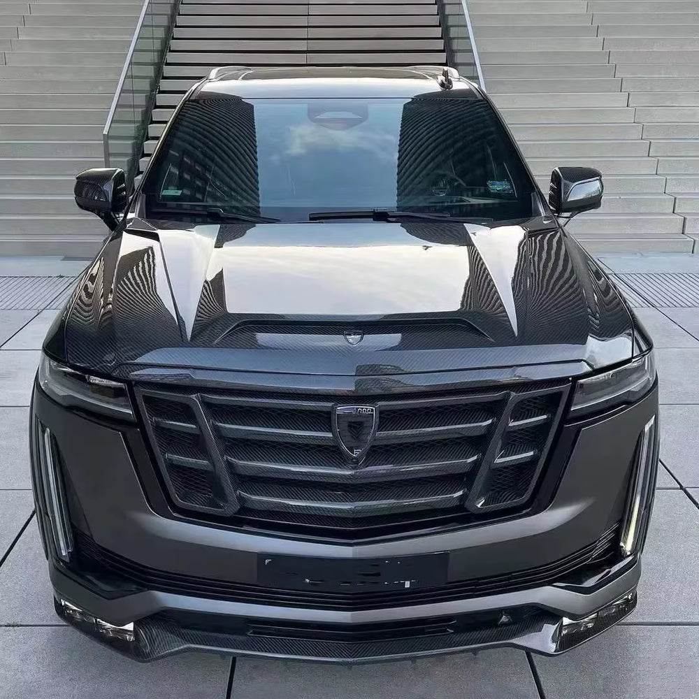 LD Style Body Kit for Cadillac Escalade Carbon Fiber Front Lip Rear Diffuser Spoiler Hood Grill Wide Body Kit