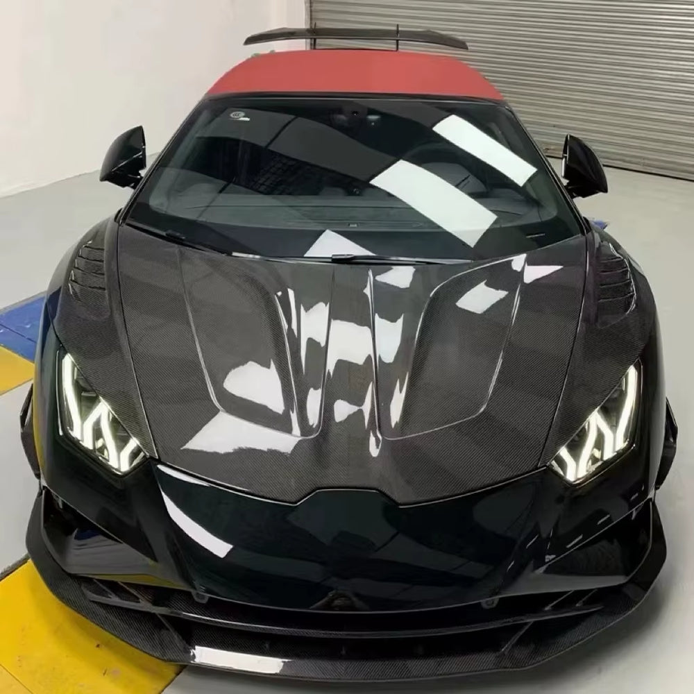 PK Style Dry Carbon Fiber Body Kit for Lamborghini Huracan Evo Front Lip Skirt Rear Diffuser Spoiler Hood Wide Body Kit