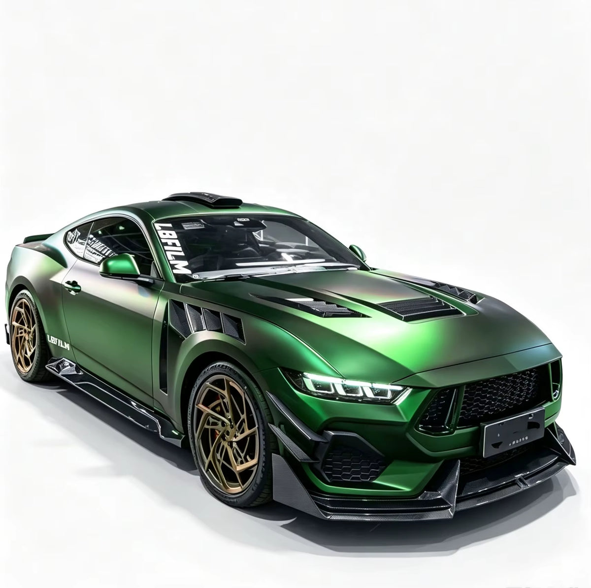 Ford Mustang 2024-2026 CMST Style Carbon Fiber Body Kit: Front Lip, Rear Diffuser, Side Skirts, Canards, and Fenders Upgrade