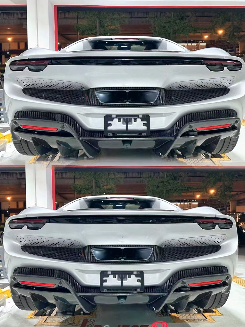 Oem Style Dry Carbon Fiber Body Kit for Ferrari 296GTB Dry Carbon Fiber Front Lip Rear Diffuser Spoiler