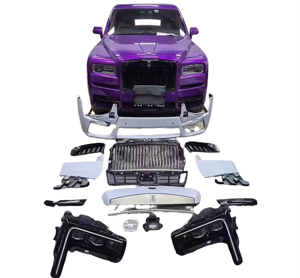 Cullinan Update to New 2025 Car Front Bumper Rear Bumper Engine Hood Body Kit for Rolls Royce Cullinan
