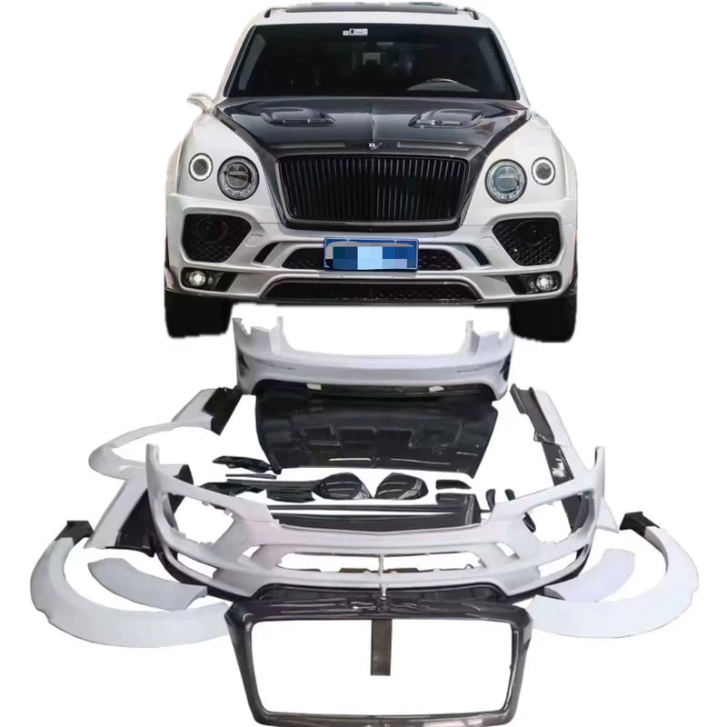 Body Kit M Style for Bentley Bentayga Carbon Fiber Mix Fiberglass Wide Bumper Engine Hood Rear Spoiler