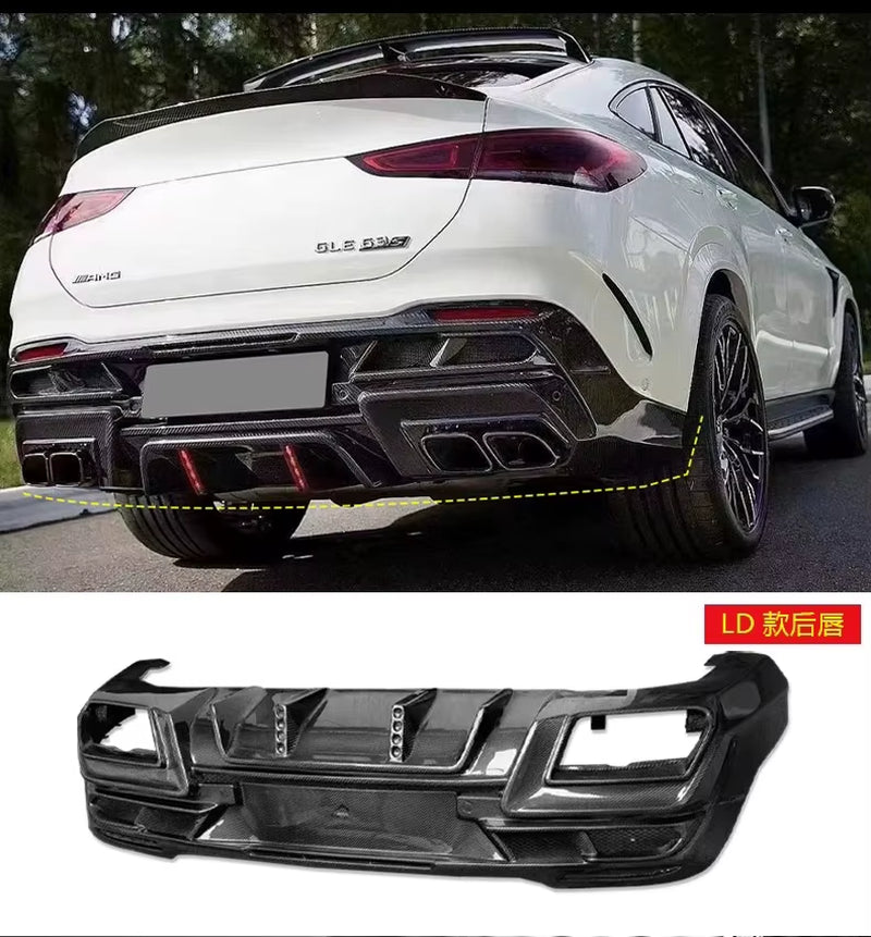 LD Style Carbon Fiber Body Kit for Mercedes Benz GLE Class W167 C167 (2024+) - Front Lip and Rear Diffuser Spoiler