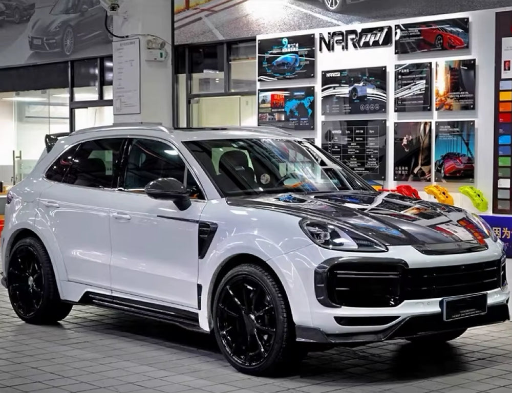 MSY Style Carbon Fiber Body Kit for Porsche Cayenne 9Y0 Front Lip Rear Diffuser Spoiler Hood Wide Body Kit