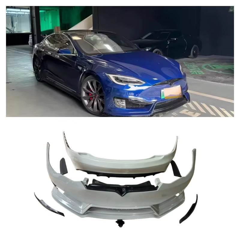 Manufacturer Body Kit Abs Material for Tesla Model S 2012-2016 New Front/Rear Bumpers Hood Spoiler Body Kit Upgrade Parts