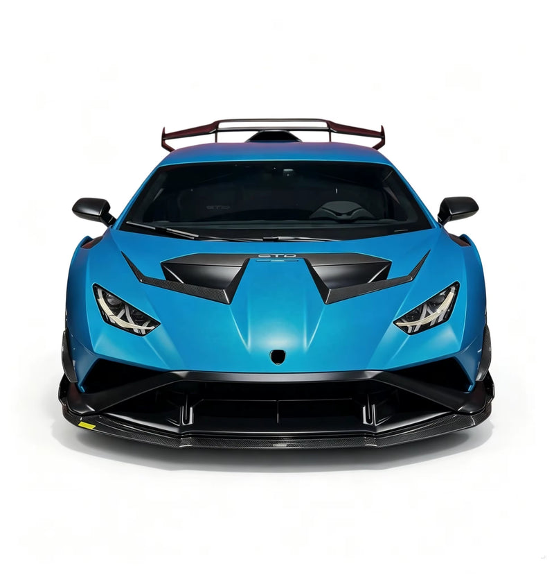 For Lamborghini Huracan STO Upgrade V-Style Dry Carbon Fiber Front Lip Side Skirt Rear Diffuser Vents Body Kit