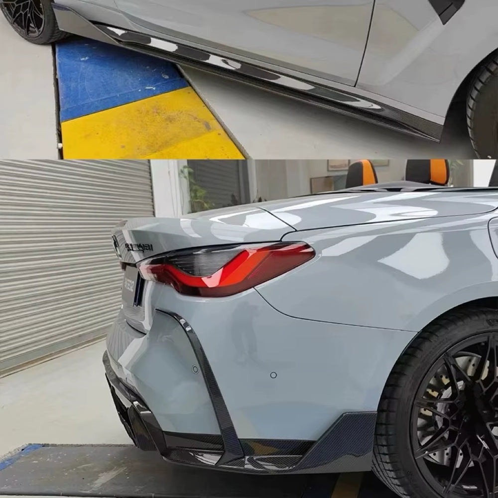 Pk Style High Quality Dry Carbon Fiber Body Kit for BMW M3 M4 G80 G82 Front Lip Skirt Rear Diffuser Spoiler Hood Body Kit
