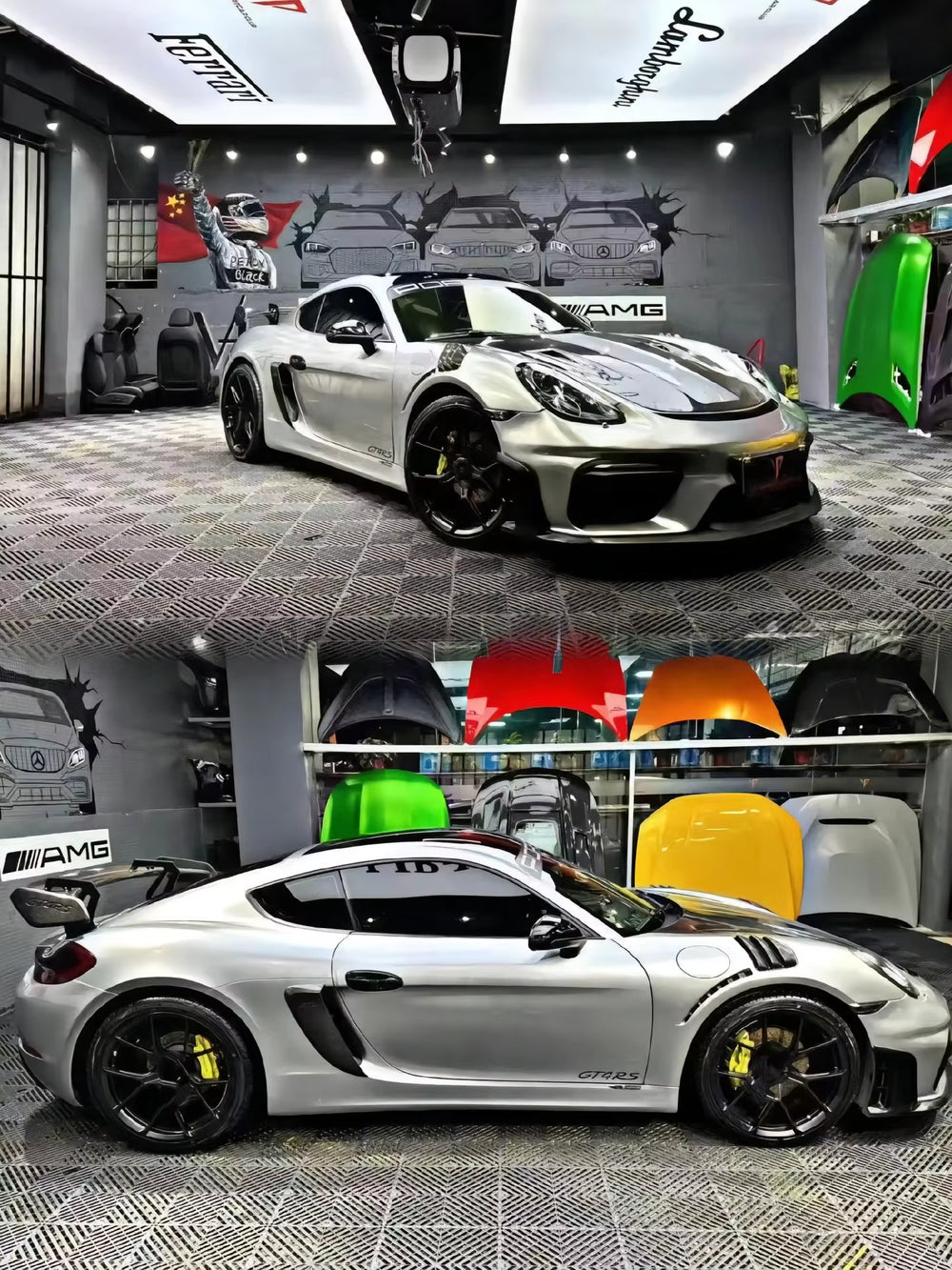 For Porsche 718 Cayman 2016-2019 Upgrade Front Bumper Body Kits Facelift Front Lip Carbon Fiber Material New Condition