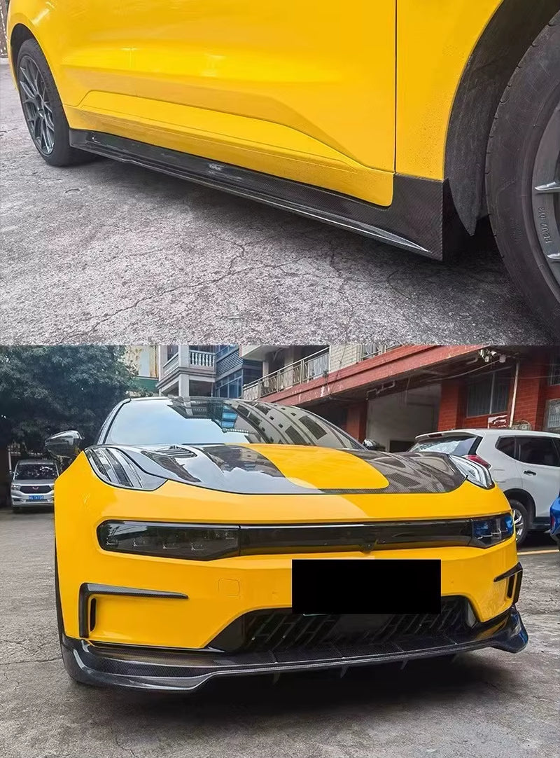 Carbon Fiber Body Kit for Zeekr 001 Front Lip Skirt Wide-Body Hood Spoiler