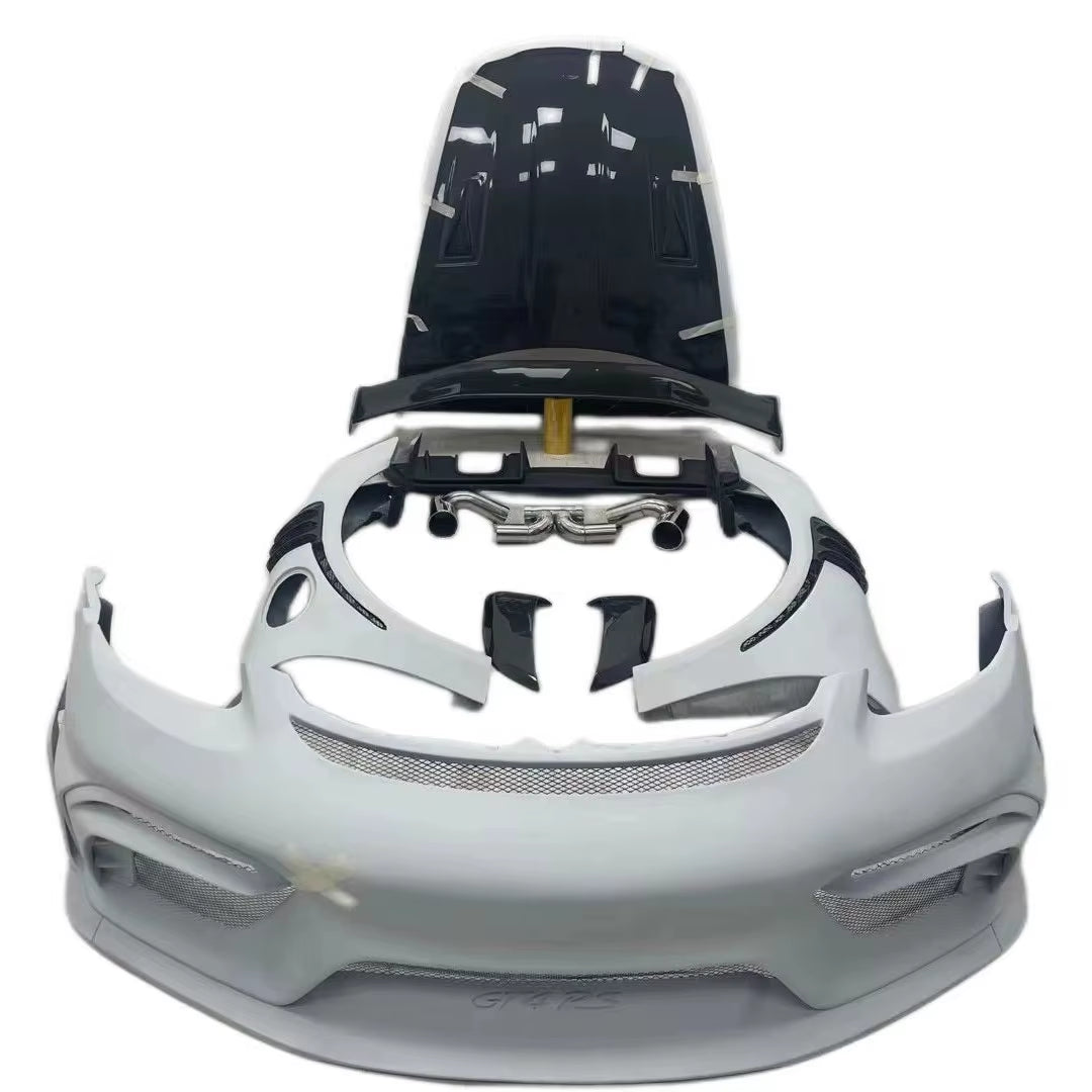 Upgrade RS Style Body Kit for Porsche 718 Boxster Cayman 2016-2022 Front and Rear Bumper Diffuser Spoiler Engine Cover Body Kit