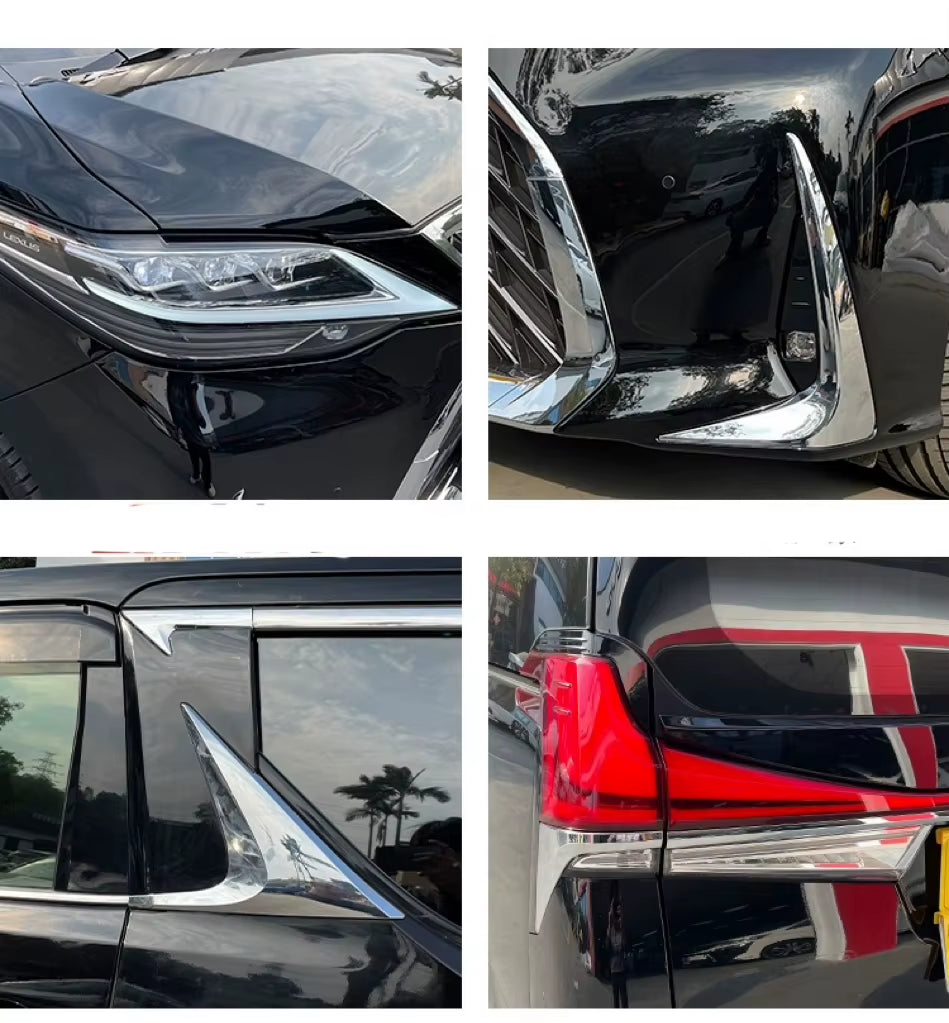 Auto Parts for Toyota Alphard Vellfire 2015 2016 2017 2018 Upgrade to Lexus LM Style Front and Rear Bumper Diffuser Headlights