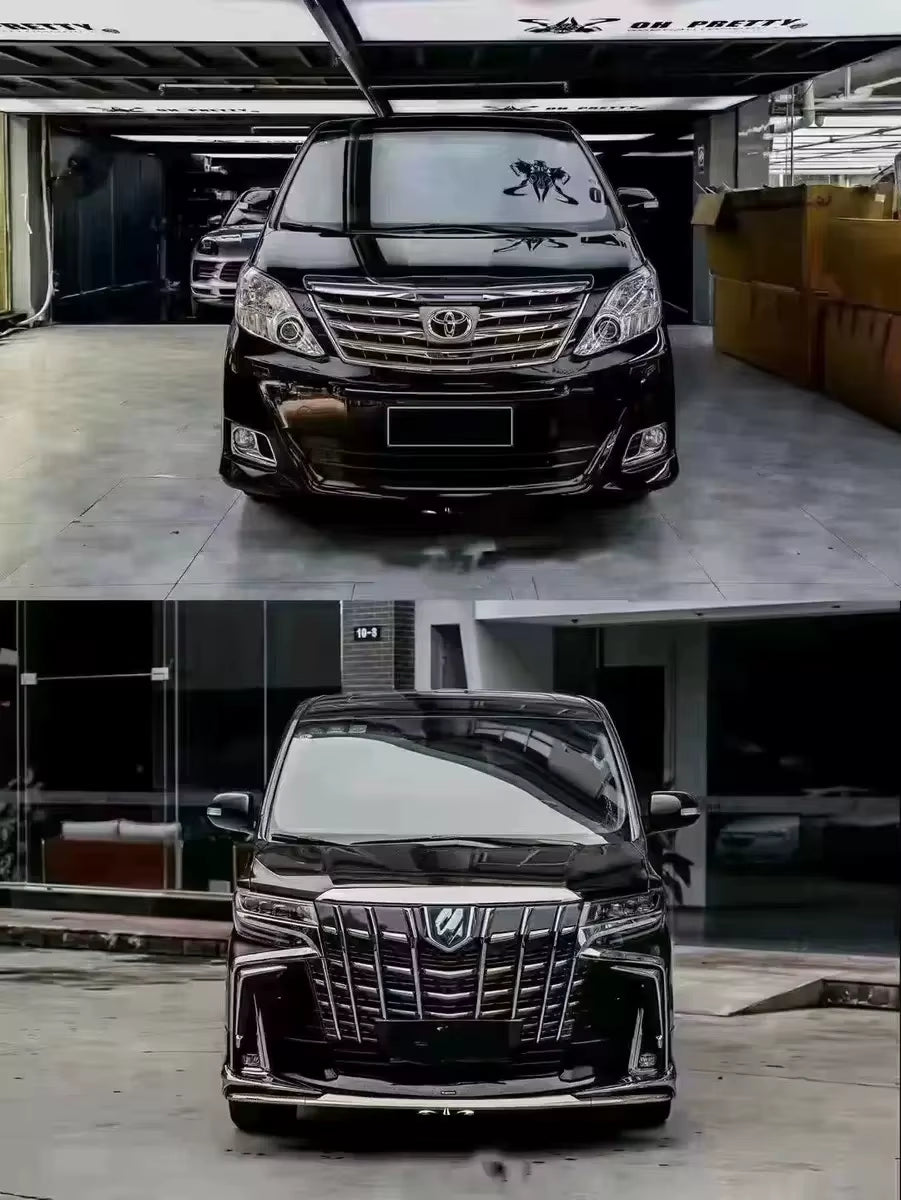For Toyota Alphard 2008-2015 Upgrade to 2019-2020 New Models Body Kit Front and Rear Bumper Spoiler Diffuser Headlights
