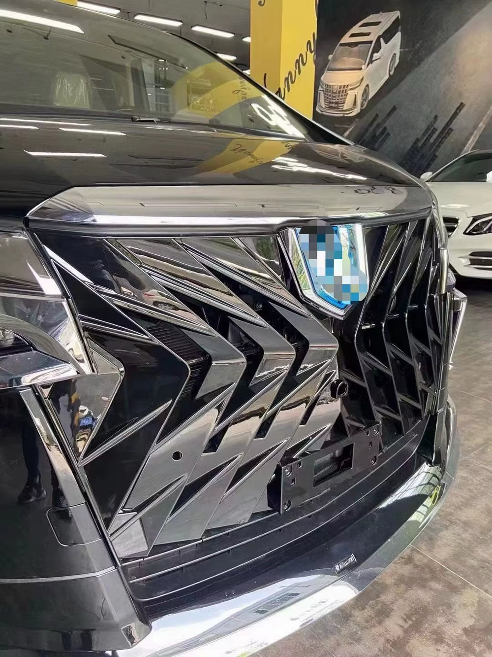 Black Style High Quality Grille for Toyota 30Agh Alphard 2018-2023 Upgrade to Darth Vader Series Grille