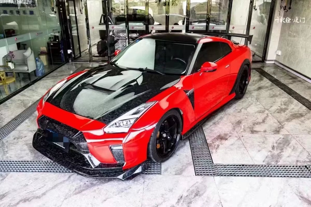 Var Style Front and Rear Bumpers Diffuser Spoiler Side Skirt Hood Carbon Fibre Body Kit Bumper for Nissan Gtr Gtr35 Bumper Body