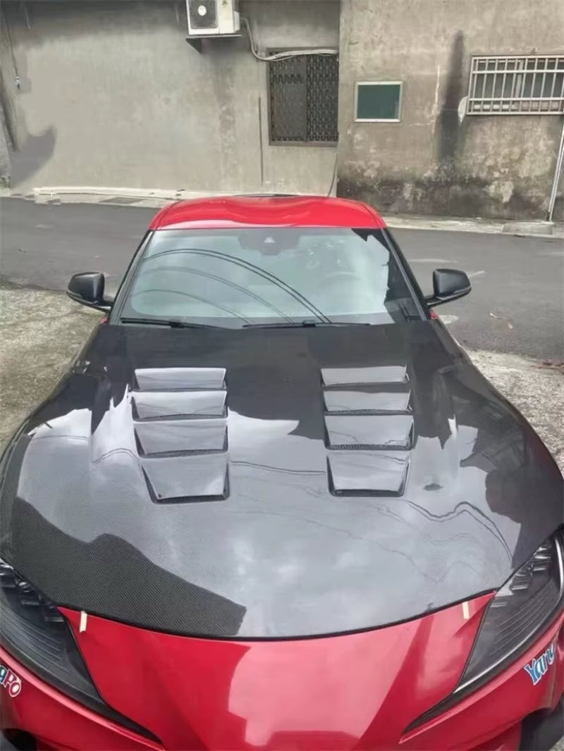 Carbon Fibre VS Style Hood for Toyota Supra A90 A91 MK5 MKV LB Style Engine Cover Air Vent Bonnet Auto Parts