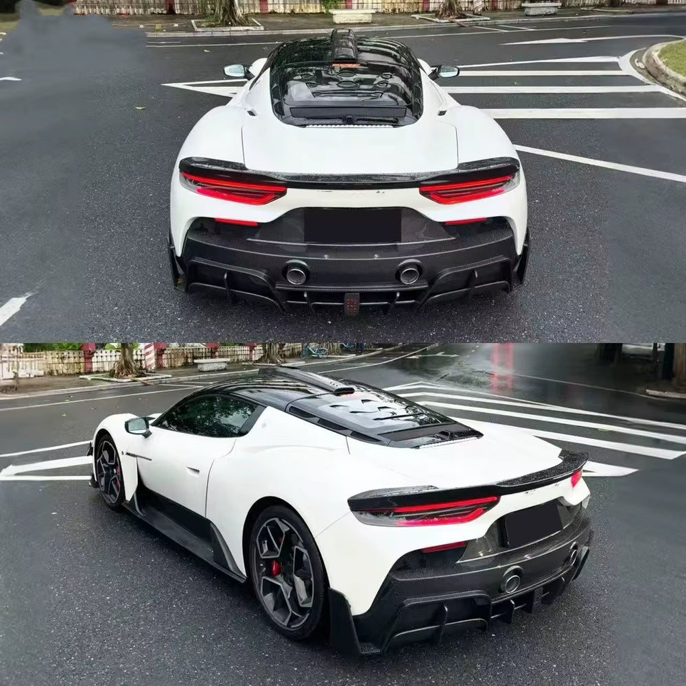For Maserati Mc20 Upgrade MSY Dry Carbon Fiber Front Lip Skirt Rear Diffuser Spoiler Hood Mirror Body Kit