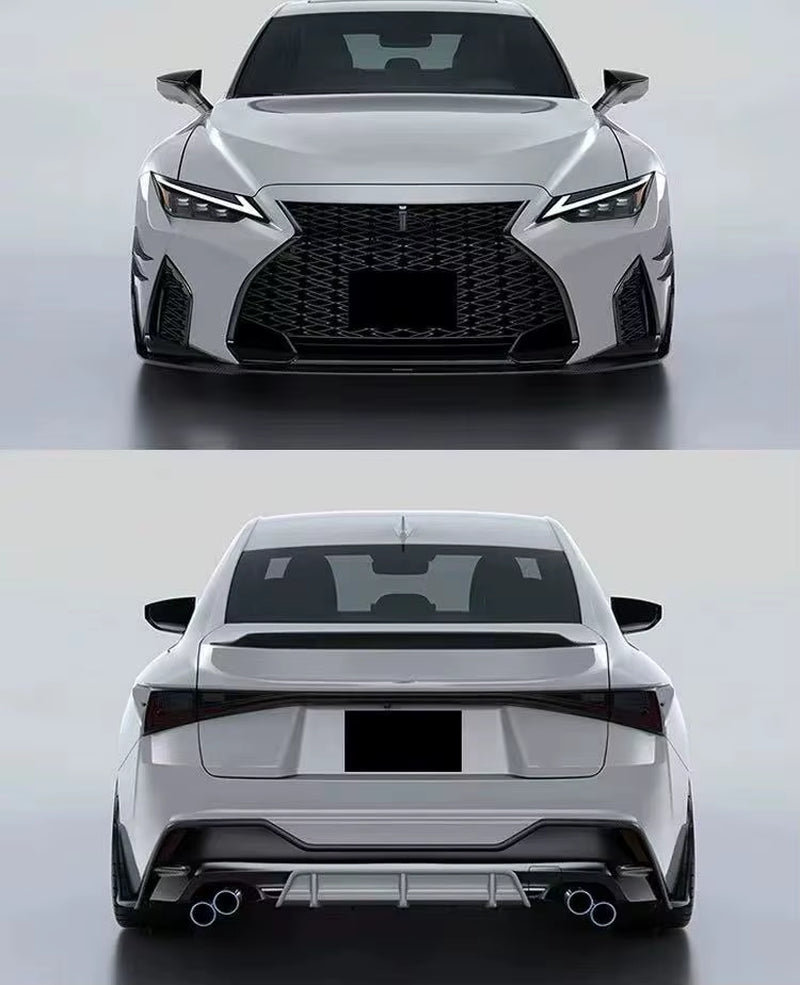 AT Style for Lexus Is Carbon Fiber Body Kit Front Lip Rear Diffuser Spoiler