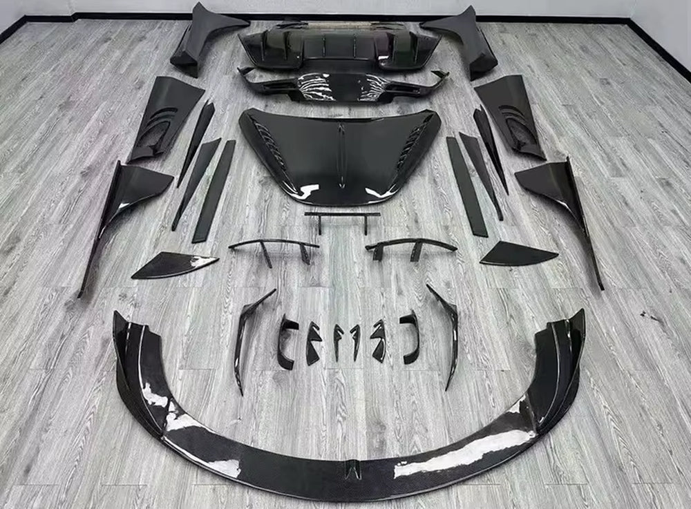 For Mclaren 720S Upgrade Top Real Carbon Fiber Front Lip Side Skirts Rear Diffuser Spoiler Hood Body Kit