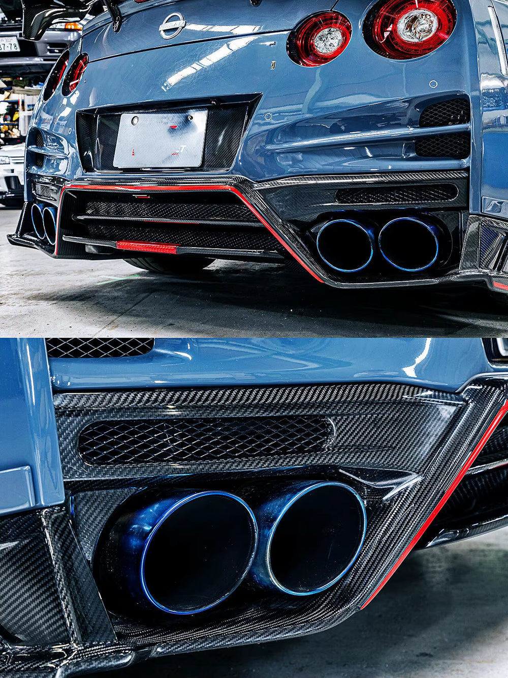 2024 Top Secret Style Body Kit for Nissan GTR R35 Car Front Rear Bumper Spoiler Engine Cover Side Skirts for GTR R35 Body Kit