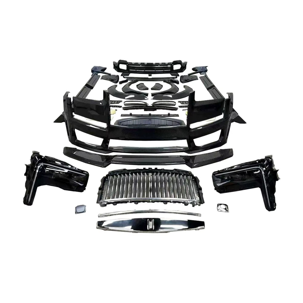 For Rolls-Royce Cullinan 2019-2025 Upgrade 1016 Style Dry Carbon Fiber Front Bumper Wheel Arch Rear Lip Spoiler Headlights