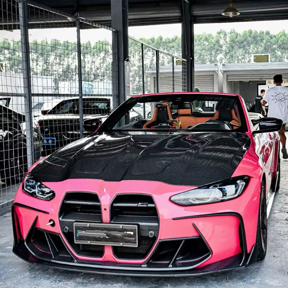 Pk Style High Quality Dry Carbon Fiber Body Kit for BMW M3 M4 G80 G82 Front Lip Skirt Rear Diffuser Spoiler Hood Body Kit