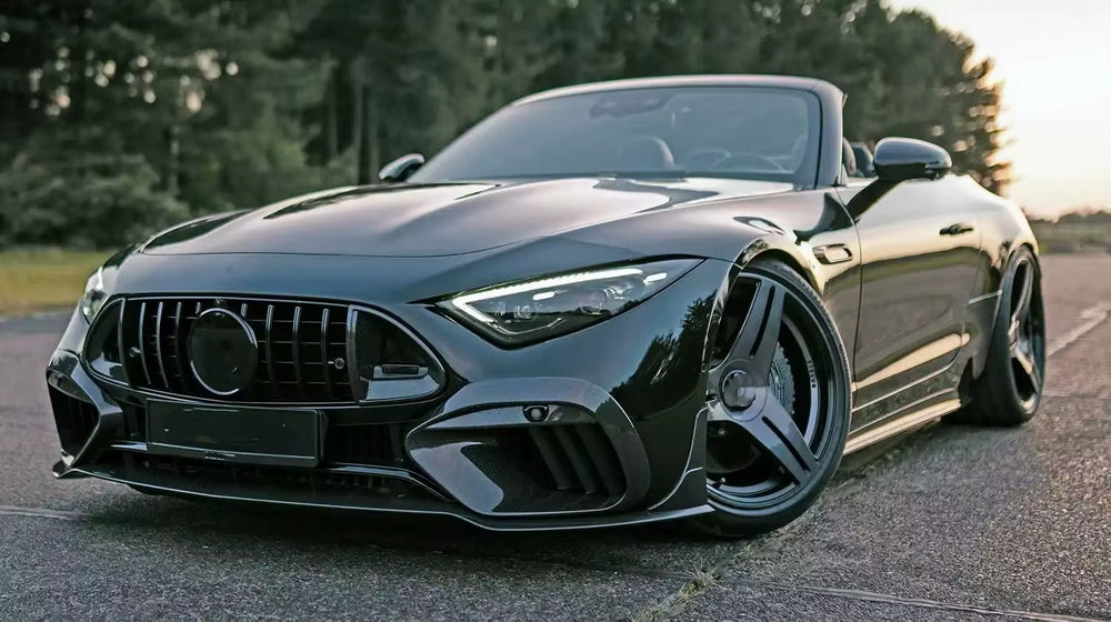 B Style Dry Carbon Fiber Body Kit for Mercedes Benz SL63 Auto Parts Front Lip Rear Diffuser Side Skirts