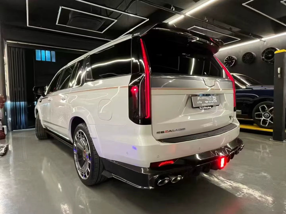 For Cadillac Escalade Upgrades Msy-Style Carbon Fiber Front Lip Diffuser Spoiler Wide Body Kit