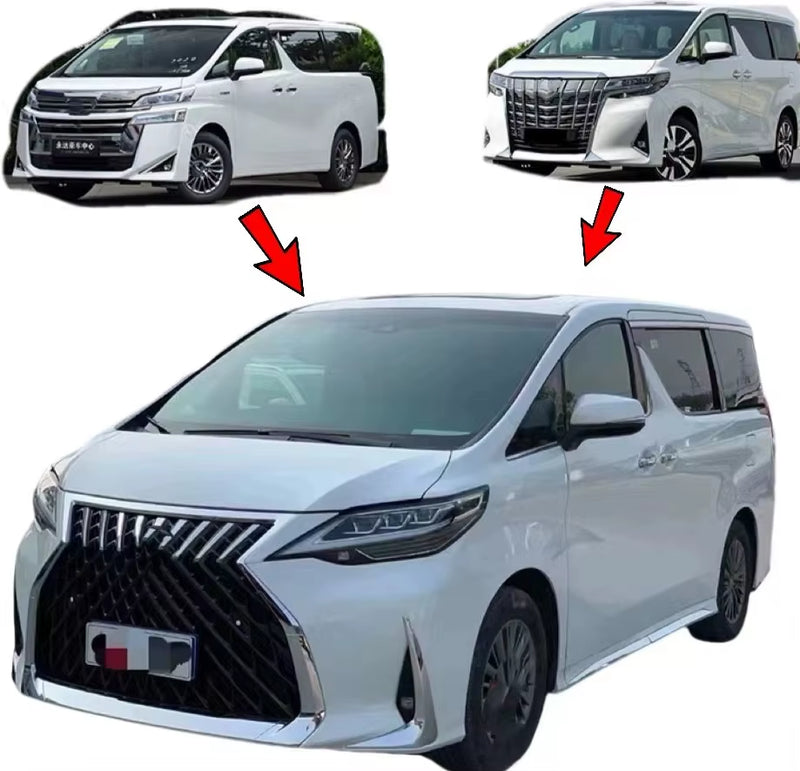 Auto Parts for Toyota Alphard Vellfire 2015 2016 2017 2018 Upgrade to Lexus LM Style Front and Rear Bumper Diffuser Headlights