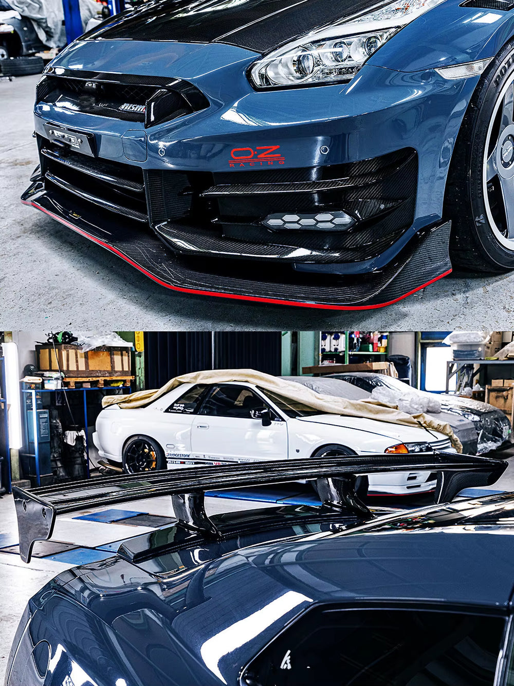 2024 Top Secret Style Body Kit for Nissan GTR R35 Car Front Rear Bumper Spoiler Engine Cover Side Skirts for GTR R35 Body Kit