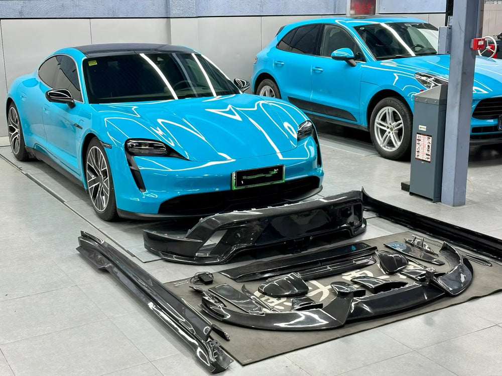 Msy Style Body Kit for Porsche Taycan Carbon Fiber Front Lip Rear Diffuser Side Skirt Spoiler Body Kit