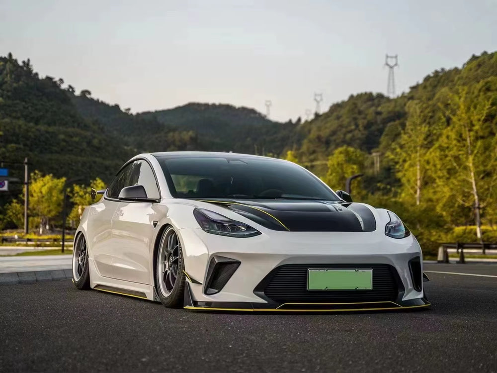 Carbon Fiber Car Bumpers for Tesla Model 3 ROBOT Style FRONT BUMPER for Body Kit Body Kit