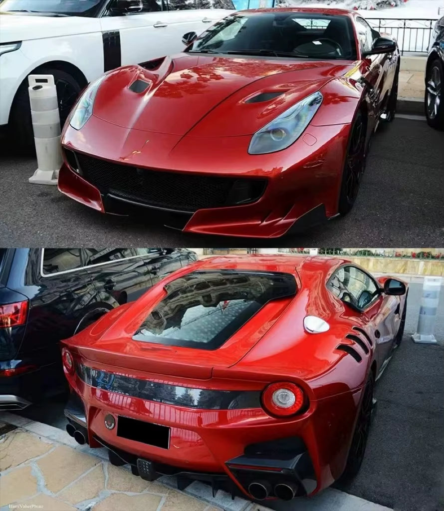 TDF Style Body Kit for Ferrari F12 Front and Rear Bumper Side Skirt Fender Wide Body Kit