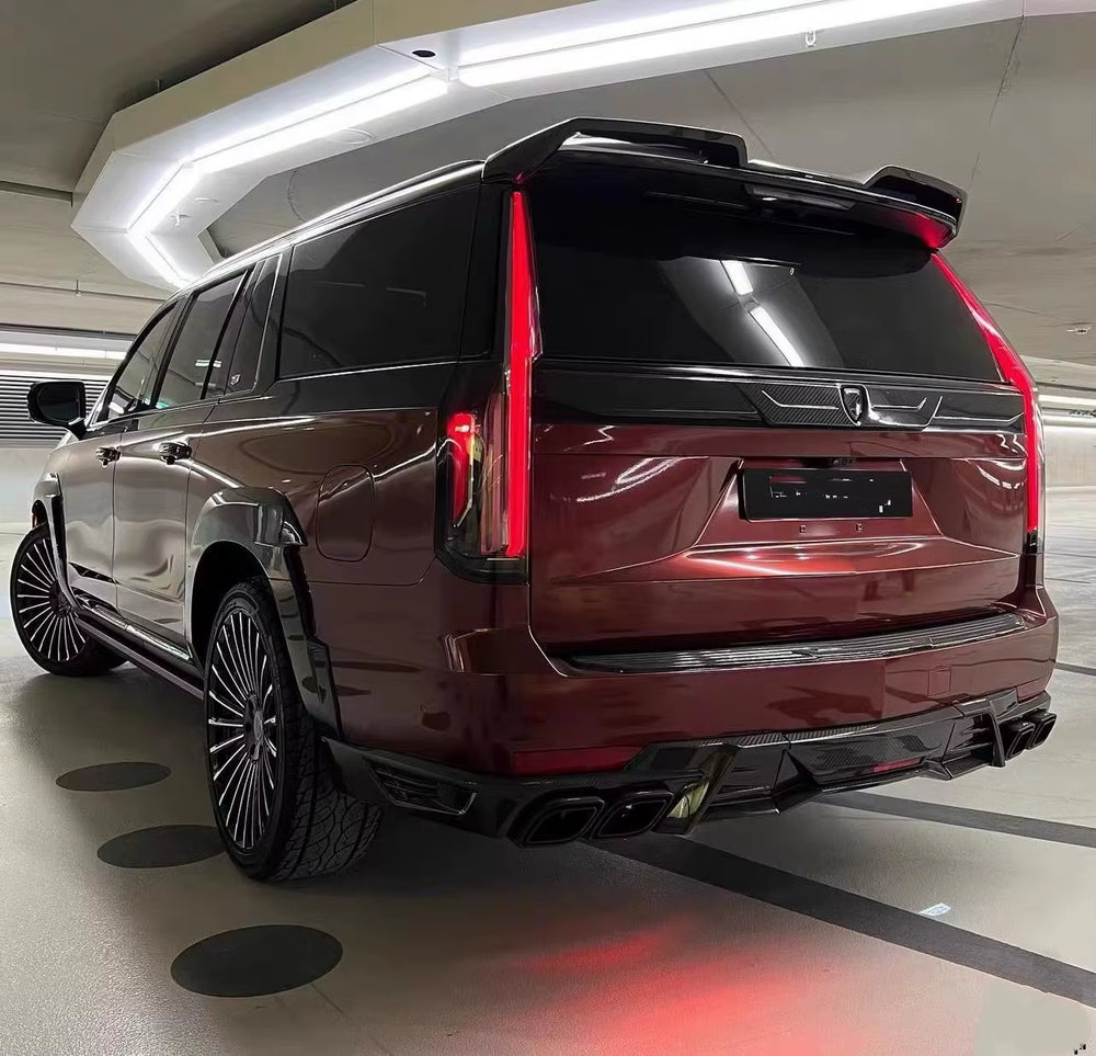 LD Style Body Kit for Cadillac Escalade Carbon Fiber Front Lip Rear Diffuser Spoiler Hood Grill Wide Body Kit