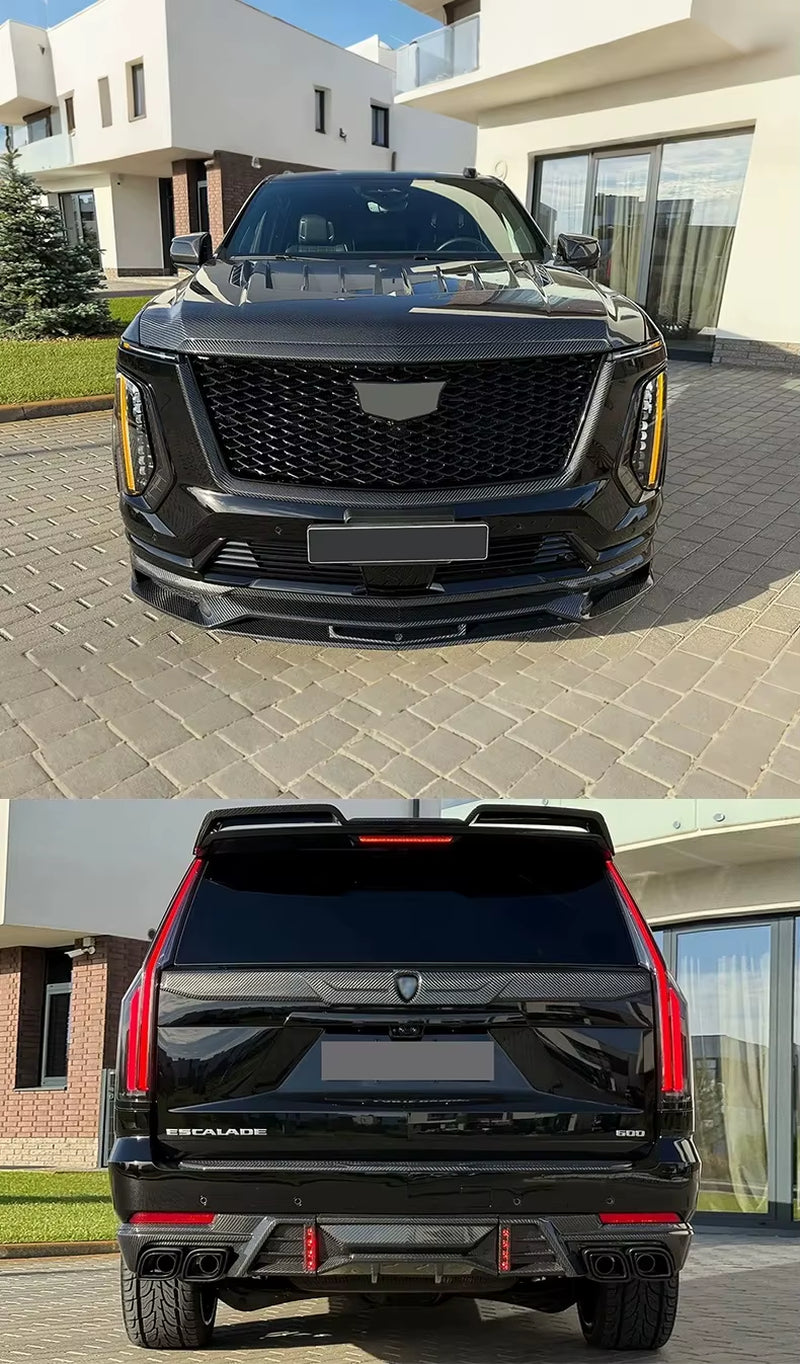LD Style Dry Carbon Fiber Body Kit for Cadillac Escalade V 2025+ Fiber Front Lip Skirt Rear Diffuser Spoiler Hood Body Kit