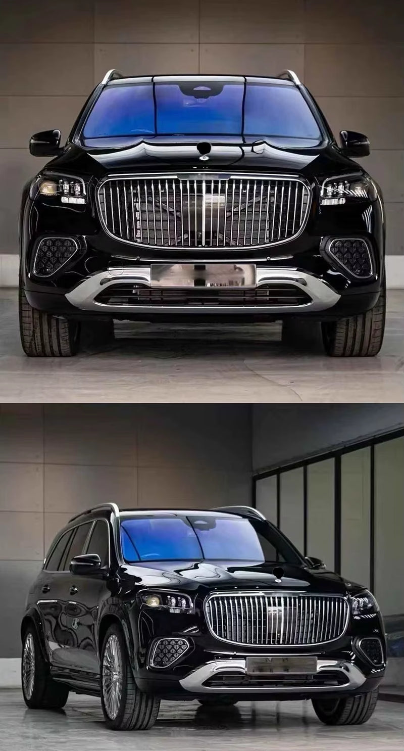 For Mercedes-Benz GLS 2020-2024 Upgrade 2025 Maybach Front and Rear Bumper Rear Diffuser Spoiler Grill Body Kit