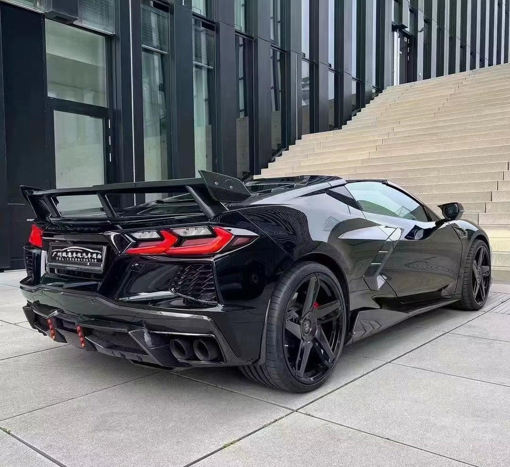 Carbon Fiber Rear Bumper Splitter for Chevrolet Corvette C8 2020-2021For Body Kit