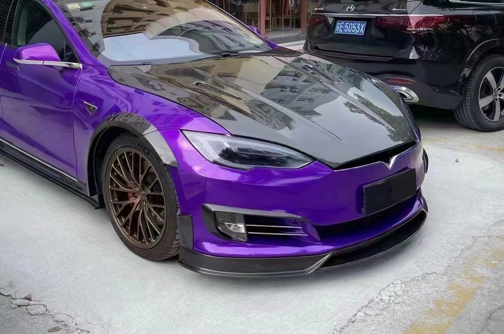 Car Body Kit Auto Parts PD Style for Tesla Model S Carbon Fiber Hood Engine Cover Body Kit