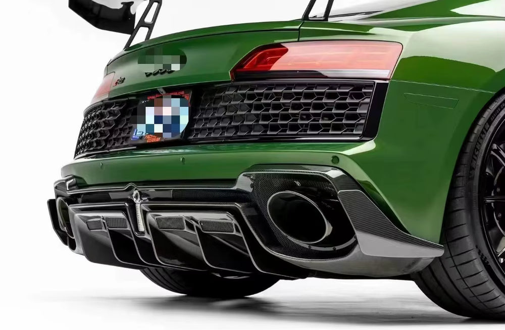 Caprist Style for Audi R8 Dry Carbon Fiber Front Lip Diffuser Spoiler Side Skirt Body Kit