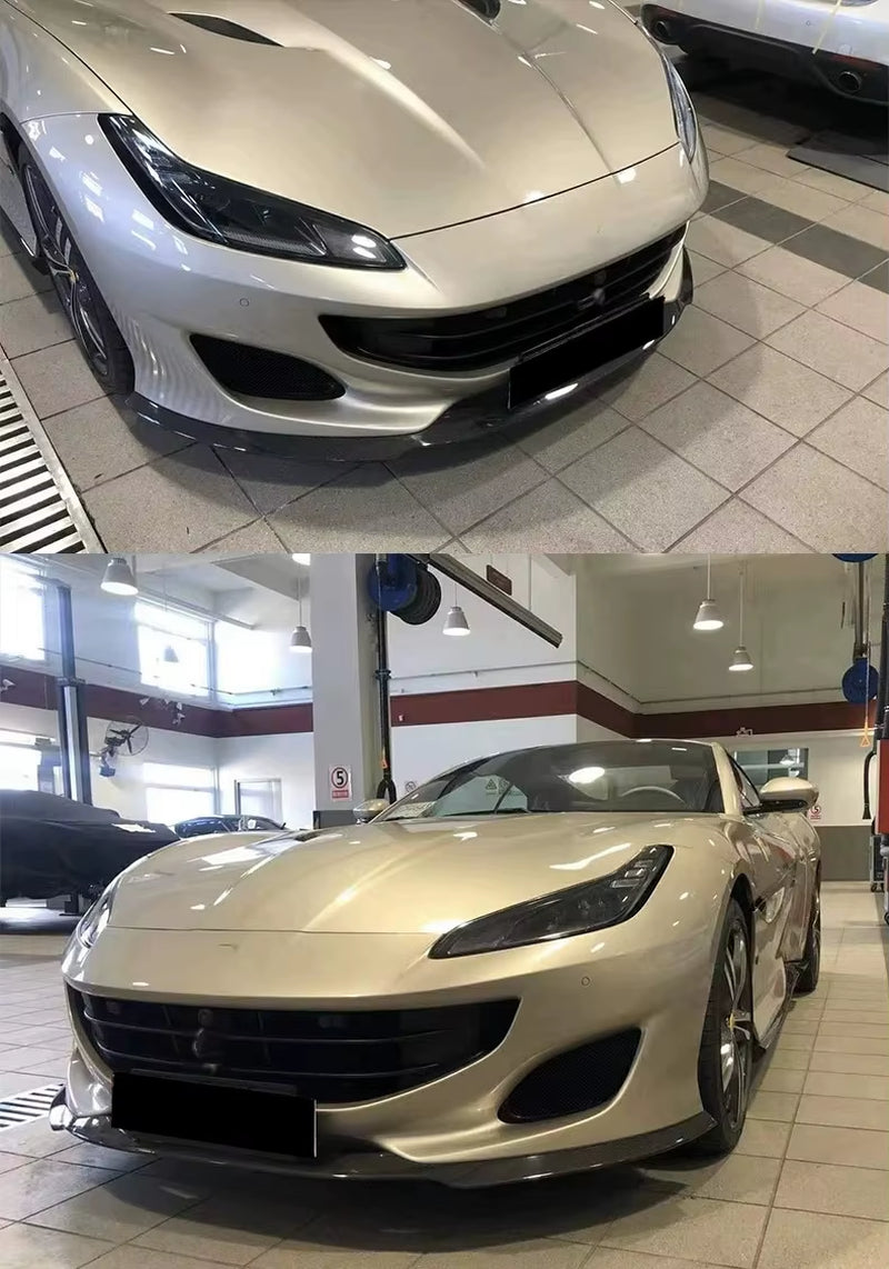 For Ferrari Portofino 2018-2021 Upgrade N-Style Dry Carbon Fiber Front Lip Skirt Rear Diffuser Spoiler Body Kit