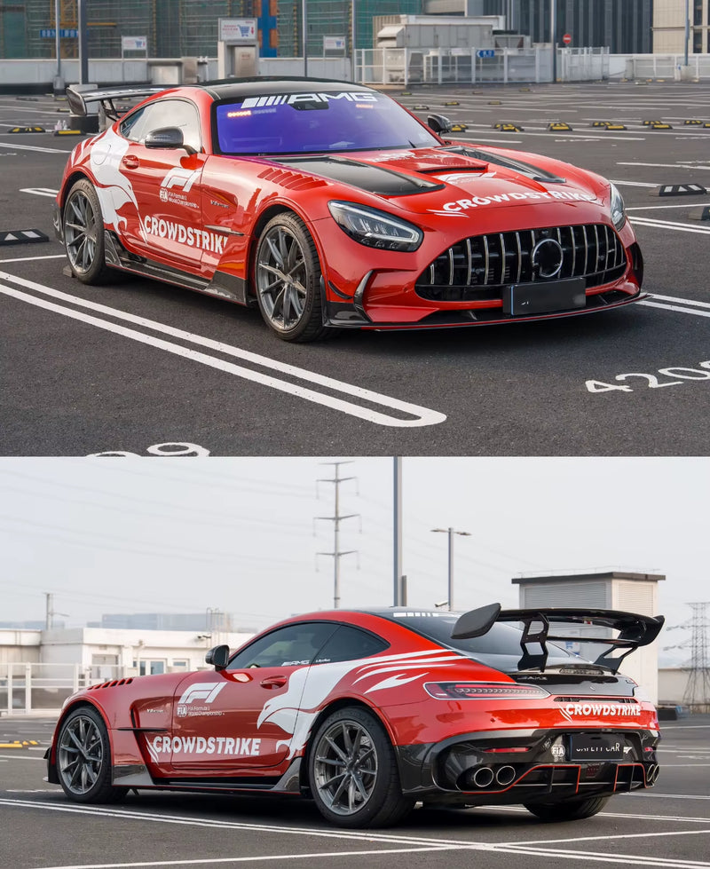Black Series Style PP Material with Dry Carbon Fiber Body Kit for Mercedes-Benz AMG GT/GTS Front Rear Bumper Hood Fender Spoiler