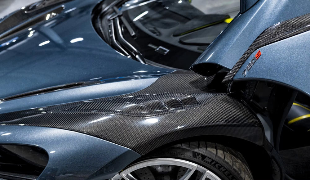 Carbon Fiber Black Sails Body Kit Is Suitable for Mclaren 720S Front Lip Skirt Spoiler Diffuser Fender.