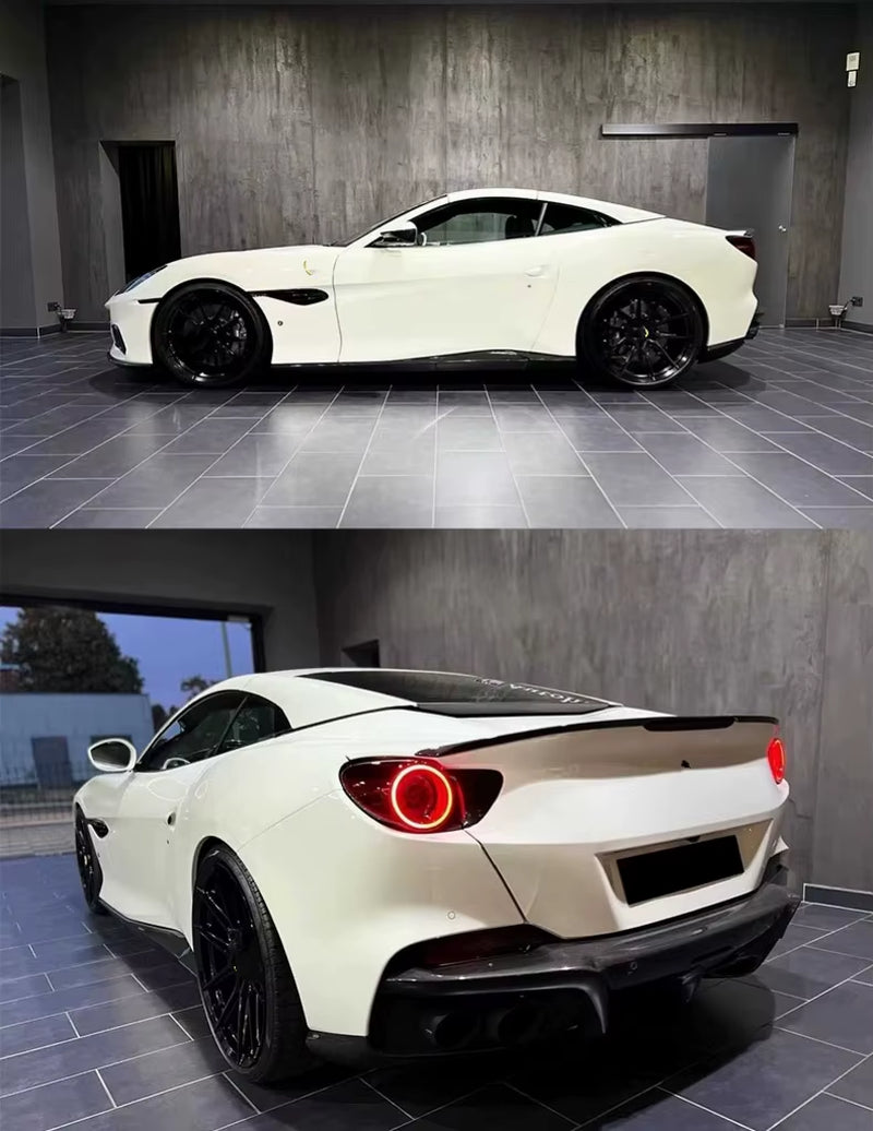 For Ferrari Portofino 2018-2021 Upgrade N-Style Dry Carbon Fiber Front Lip Skirt Rear Diffuser Spoiler Body Kit