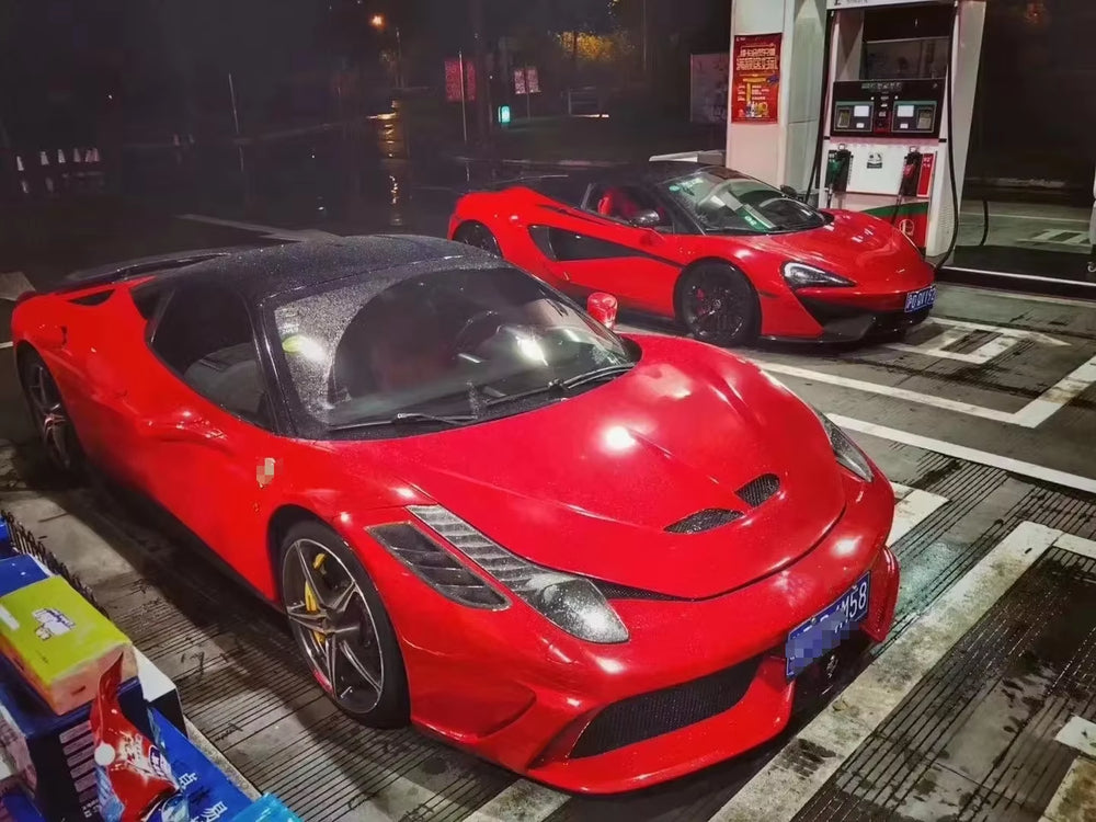 SP Style Front Rear Bumper Spoiler Wing Exhaust Hood for Ferrari 458 Upgrade Carbon Fiber Body Kit