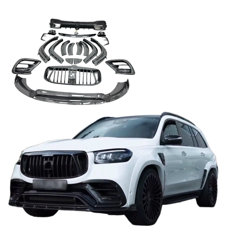 For Mercedes-Benz GLS63 Upgrades MSY Style Front Lip Diffuser, Spoiler, and Wheel Arches Carbon Fiber Body Kit