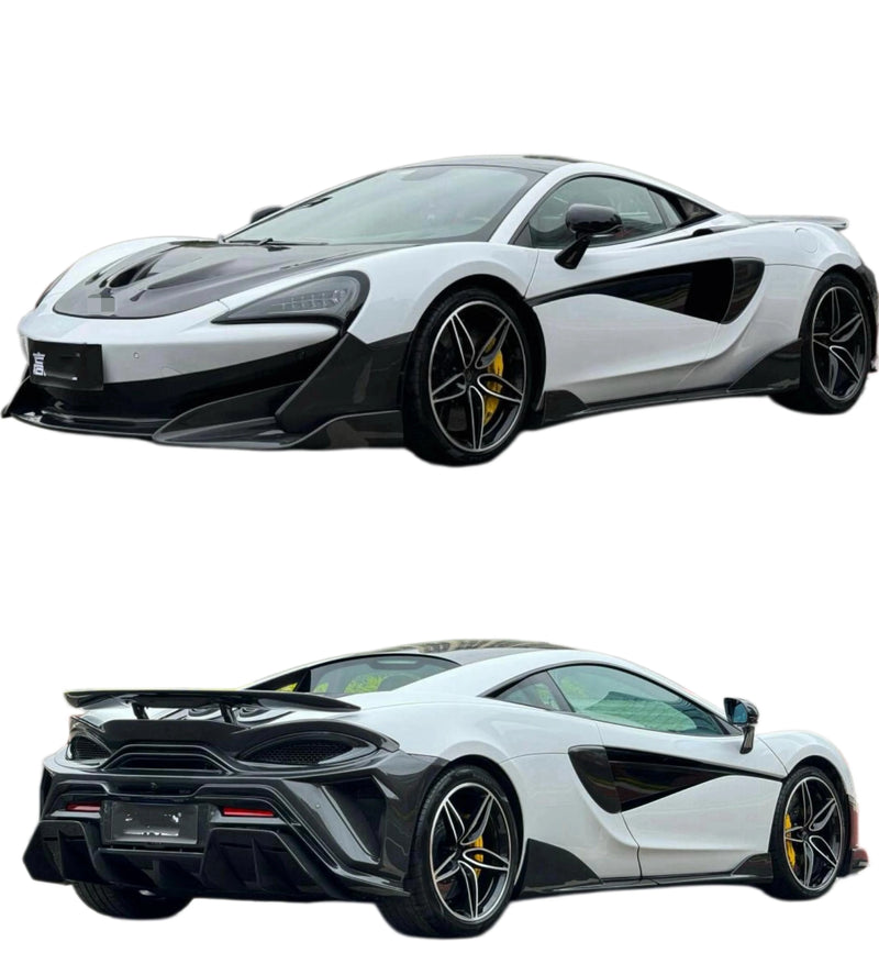 600LT Style Carbon Fibre Body Kit Bumper Spoiler Diffuser Side Skirts Hood Exhaust for Mclaren 540C 570S 570GT