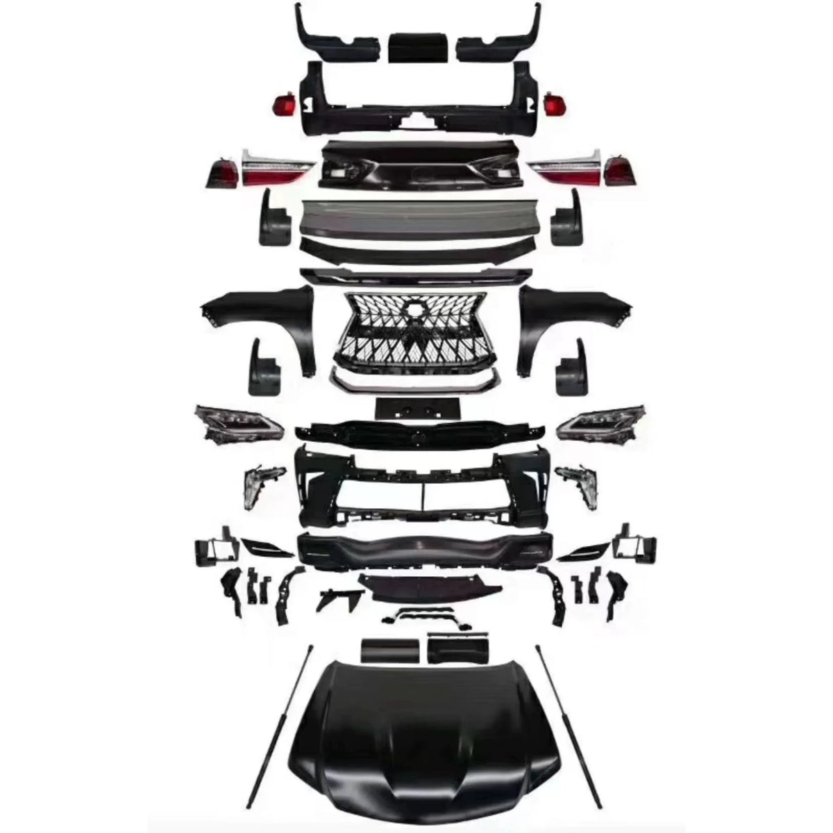 For Lexus LX570 2008-2015 Upgrade 2020 New Body Kit Front and Rear Bumper Grills Headlights Taillights