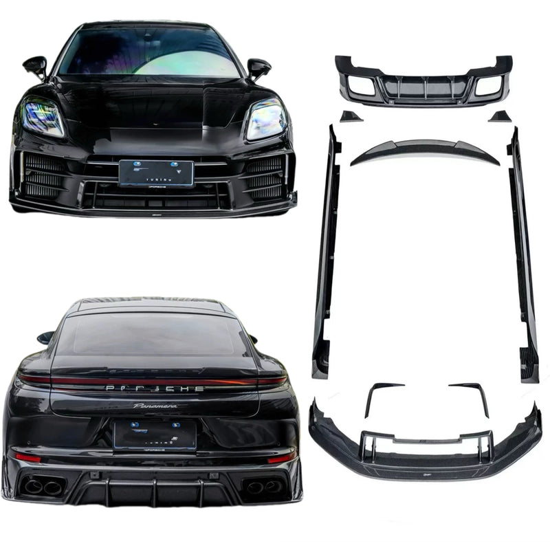 Dry Carbon Fiber CT Style Body Kit for Porsche Paramera 976 2024+ Front Lip Skirt Rear Diffuser Spoiler Body Kit